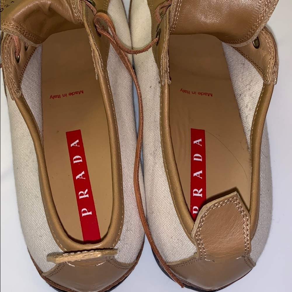 Prada Prada! Real deal! Oxford; cream & tan. Mint! - Picture 5 of 8